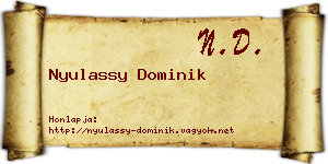 Nyulassy Dominik névjegykártya