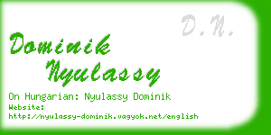 dominik nyulassy business card